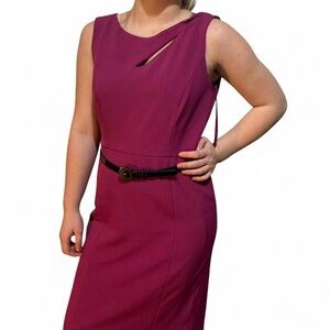Jones New York Fuchsia Cutout Midi Dress